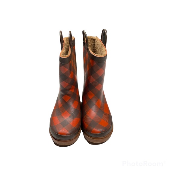 Western Chief Girls Camp Fire Plaid Rain Boots Size 13 - Picture 2 of 9
